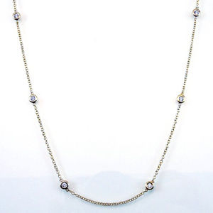 Sterling Silver Diamond By The Yard Necklace